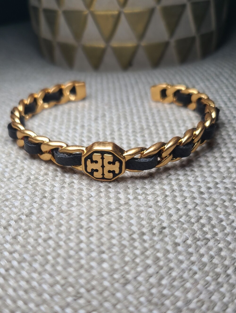 Tory Burch Woven Chain Bracelet | Black